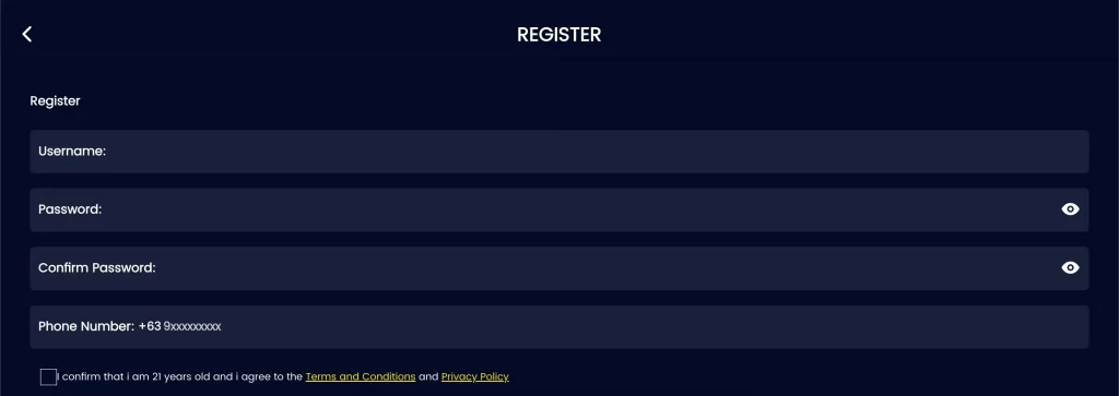 CHATJL mobile registration interface optimized for quick sign up and instant casino access on smartphones